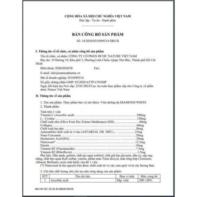 Viên uống trắng da Diamond White | BigBuy360 - bigbuy360.vn