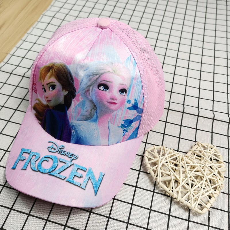 Mũ Lưỡi Trai Thêu Hình Elsa Và Anna Cho Bé Gái
