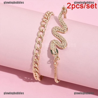 Vòng Tay Mạ Vàng Thiết Kế Hình Con Rắn Đính Đá Lấp Lánh Cho Nữ