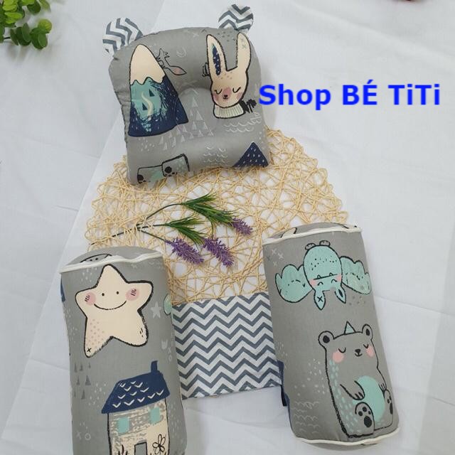 Bộ Gối Chặn và Gối Lõm Đầu Vỏ đỗ Cho Bé Yêu [ Shop Bé TiTi ]