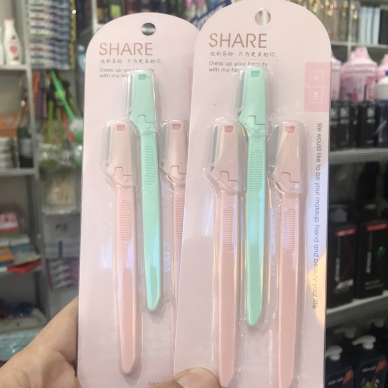 BỘ 3 CÁI] DAO CẠO LÔNG MÀY DAO TỈA LÔNG MÀY LÔNG MẶT CAO CẤP SHARE ĐÀI LOAN