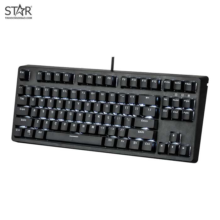 Bàn Phím Cơ EDra EK387 Gateron TKL Brown Switch (Đen)