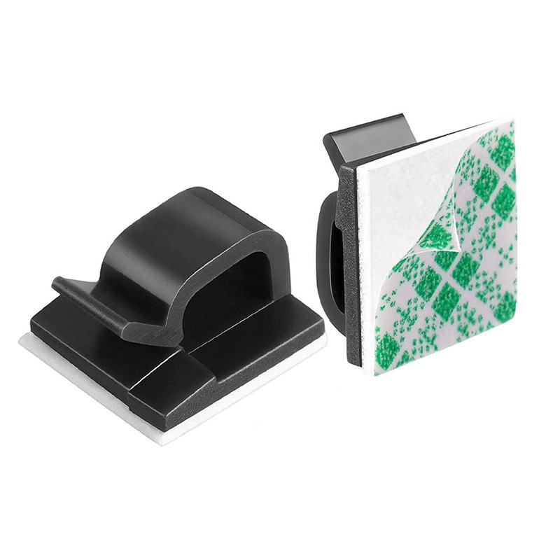 Set 10 giá đỡ cố định dây cáp/ tai nghe hình vuông bằng nhựa tiện lợi