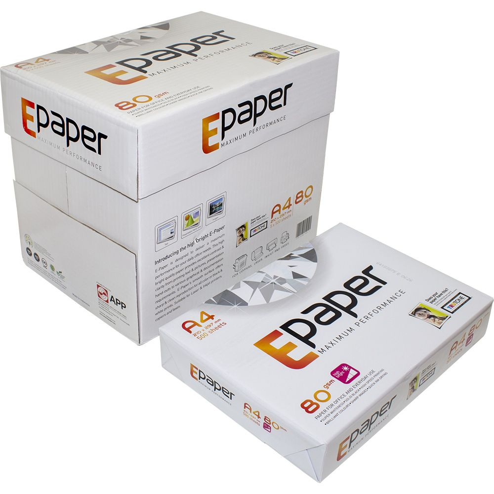 Giấy in Epaper định lượng 70gsm, 80gsm khổ A4 ( Giấy photocopy nhập khẩu chính hãng)