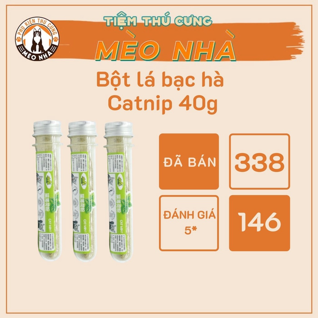 [Giao Nhanh] Catnip mèo ống 40ml – Bột lá cỏ bạc hà mèo khô