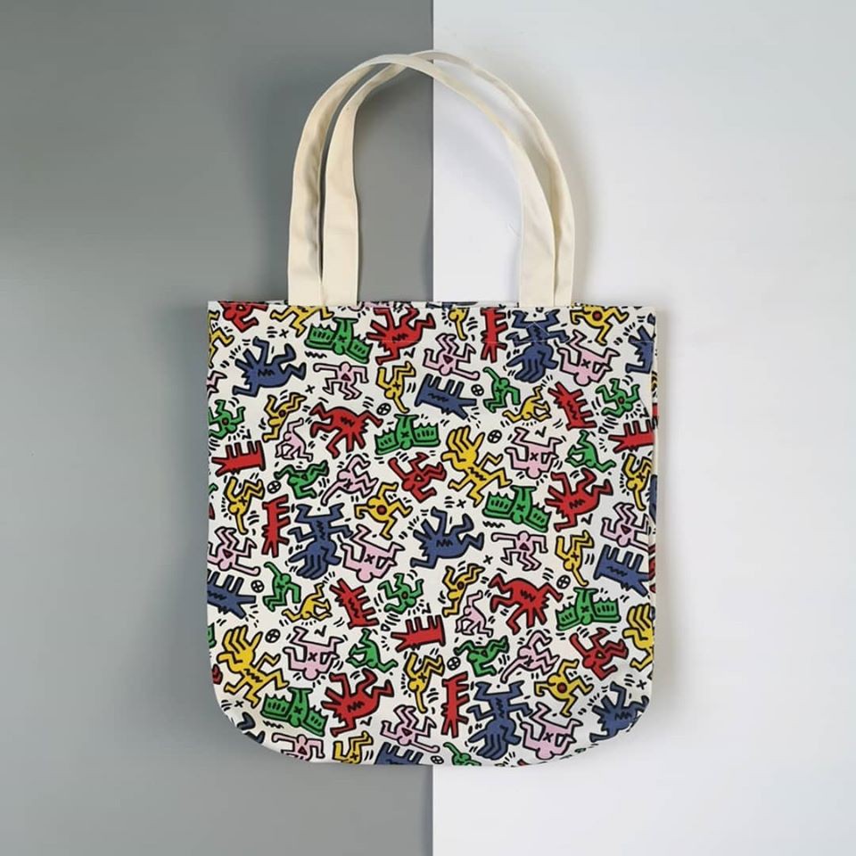 Túi vải tote bag của Chodole chất liệu vải bố canvas in hình Keith Haring