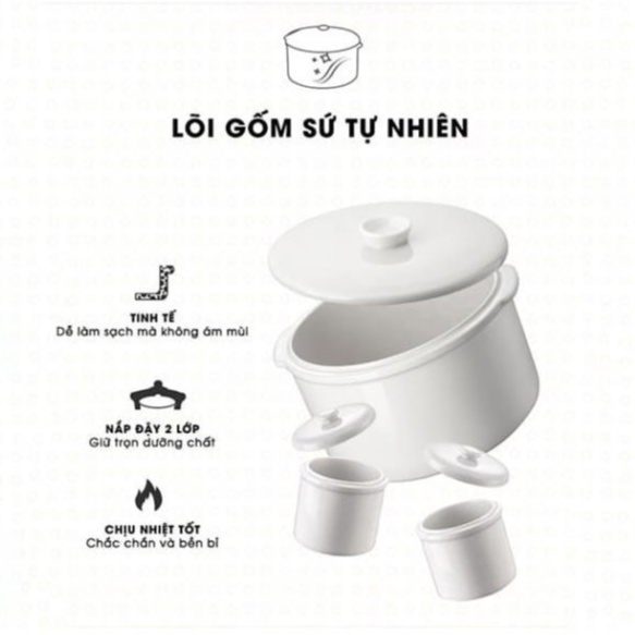 Nồi nấu chậm Bear 1.6L bản quốc tế nấu cháo, ninh, hầm có tính năng hẹn giờ và giữ nhiệt