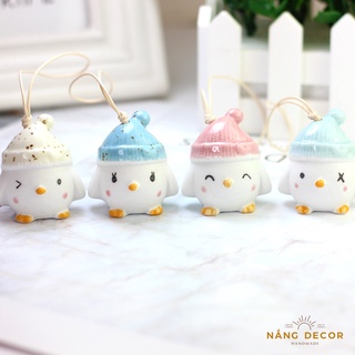 Chuông gió gốm sứ chim cánh cục xinh xắn