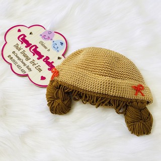Nón handmade có bím tóc cho bé gái