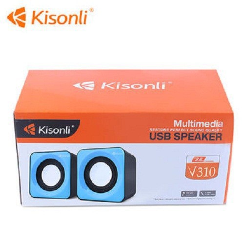 •	Loa vi tính Kisonli 2.0 V310 làm cho âm thanh lan tỏa khắp không gian