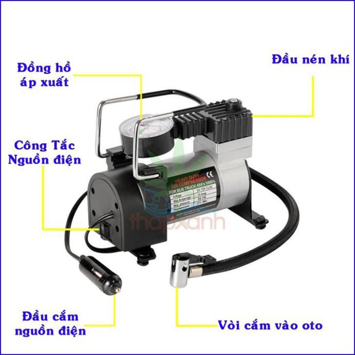 Bơm Hơi Điện Ôtô Xe Máy Mini 12V -Bơm Siêu Khỏe- Mẫu Mã Bền Đẹp