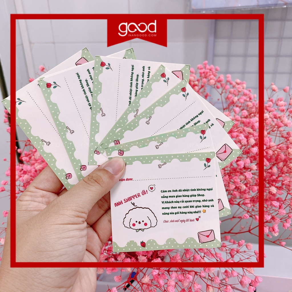[Tem dán có keo] Tem dán CẢM ƠN ANH SHIPER có ô ghi mã vận đơn nhiều mẫu dễ thương