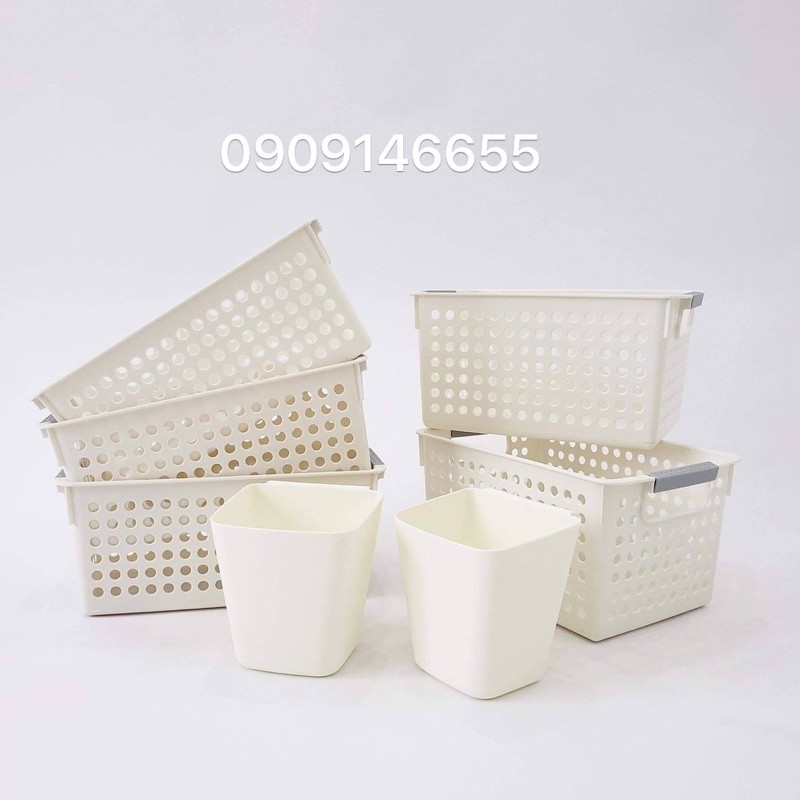 Set giỏ 7 chi tiết dùng chia kệ đa năng