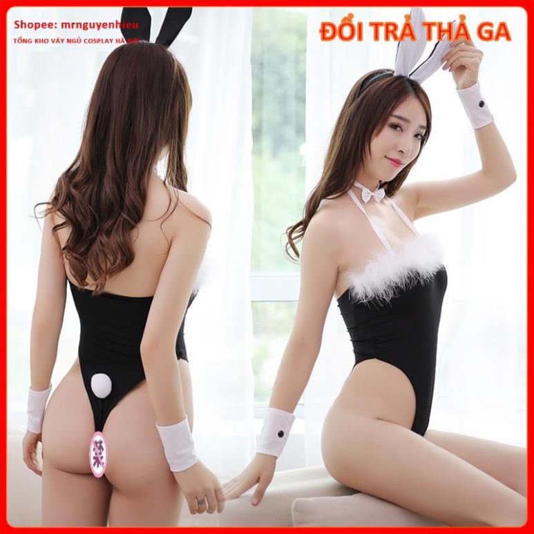 Bộ đồ ngủ cosplay thỏ Bunny voan xuyên thấu gợi cảm, đầm ngủ nữ body sexy indoor studio T700 - mrnguyenhieu - Hà Nội