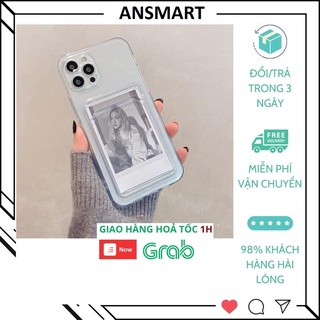Ốp điện thoại trong suốt bảo vệ camera dạng ví có ngăn đựng thẻ cho iphone 6/6s đến 13 PROMAX