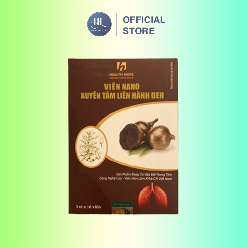 Xuyên Tâm Liên Hành Đen - Hỗ trợ giảm ho, tiêu đờm, hạn chế tình trạng ngạt khó thở (30 Viên)