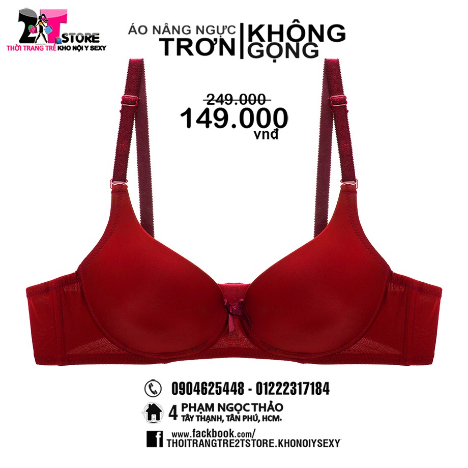 Áo Nâng Ngực Cotton Không Gọng Trơn (Đỏ)