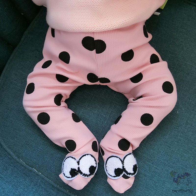 Quần Legging Chất Liệu Vải Cotton Hoạ Tiết Chấm Bi Dễ Thương Cho Bé