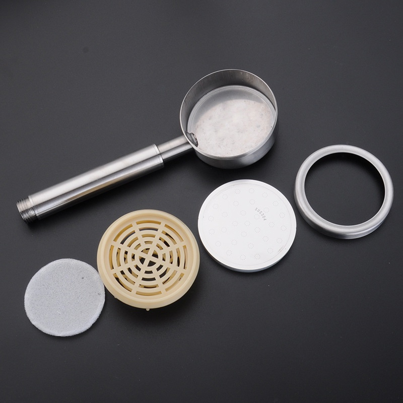 Bộ củ sen 1 đường nước lạnh Inox 304 kèm Tay sen tăng áp Inox Dày chống oxi hóa tiết kiệm nước Đủ bộ: Củ sen+tay+dây+cài