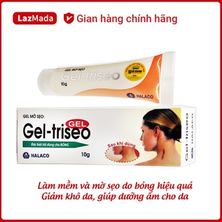Gel làm mờ sẹo - gel triseo - halaco giúp mờ sẹo, giảm nhăn da, giảm thâm nám - xóa các vết sẹo do bỏng - tuýp 10g
