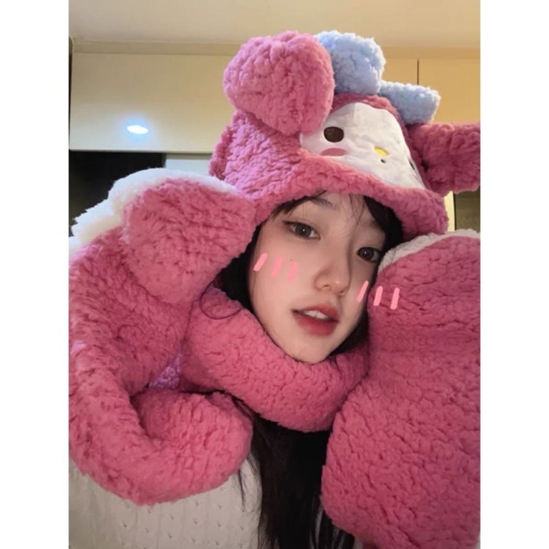 Mũ giữ ấm kuromi, cinnamoroll, melody siêu dễ thương