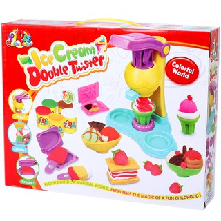 Bộ đất nặn làm Kem, đồ chơi đồ hàng đất sét, đất nặn