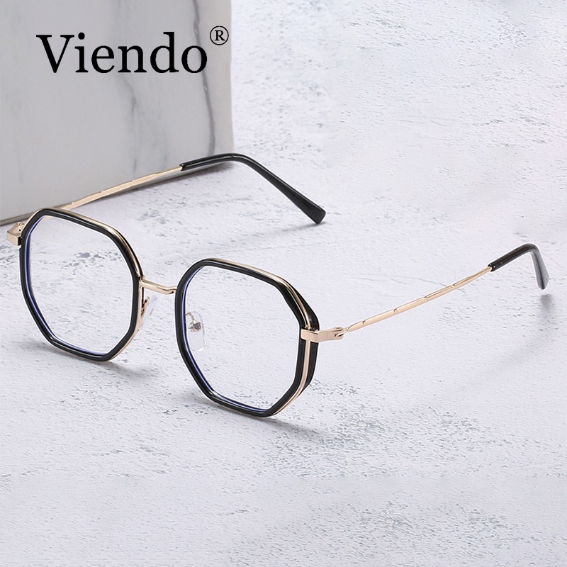 Gọng kính cận VIENDO hình đa giác chống ánh sáng xanh thời trang Hàn Quốc cho nam nữ
