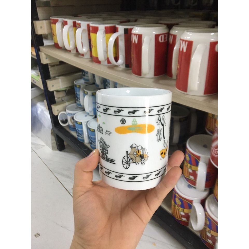 Gốm Sứ Bát Tràng Cốc Sứ- Ly Sứ Uống Nước, Trà Sữa Hoạ Tiết Siêu Đẹp.