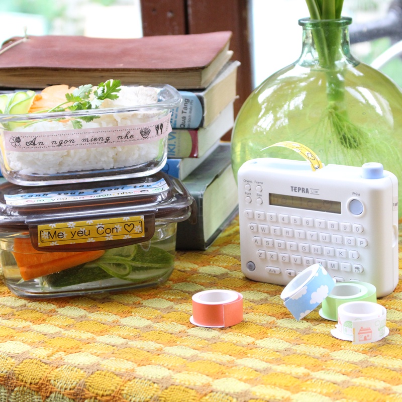 Máy in nhãn King Jim Tepra Lite LR5E màu xanh dương - In tem nhãn dán trên tài liệu, giấy tờ ... để trang trí, ghi chú