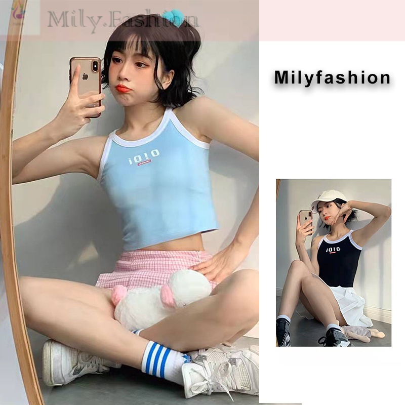 Khối Màu Ngắn Áo Ba Lỗ Không Tay lWnS