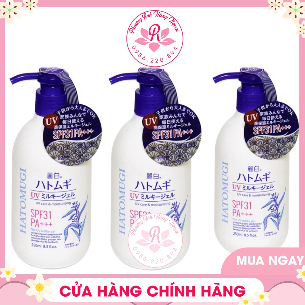 Sữa dưỡng thể Ý dĩ Hatomugi SPF31 PA+++ 250ml