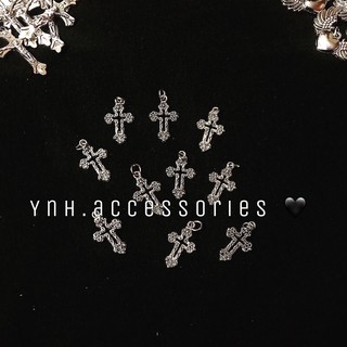 5 mặt thập giá hoa nhỏ - charm chữ thập xi bạc handmade