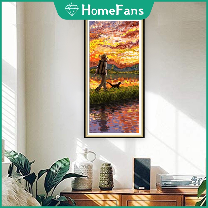 Bộ Tranh Đính Đá 5D Tự Làm 30x60cm / 40x80cm Hình Tranh Van Gogh