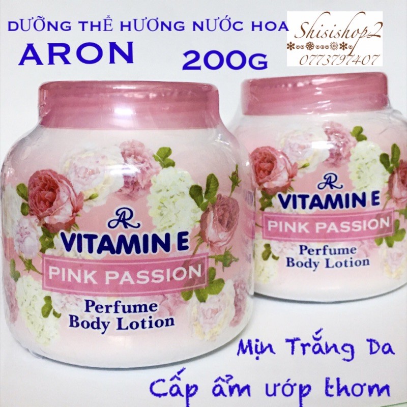 Combo 6 hũ Kem Aron Vitamin E dưỡng thể hương nước hoa siêu thơm  Thái lan 200g