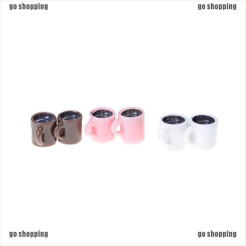 {go shopping}4Pcs Miniature Dollhouse Coffee Cup Kitchen Room Food Drink Home Decoration