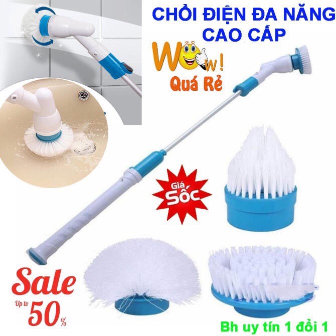 Chổi điện sạc đa năng  thông minh 3 đầu thay đổi Spin 300 RPM - BH 12 tháng