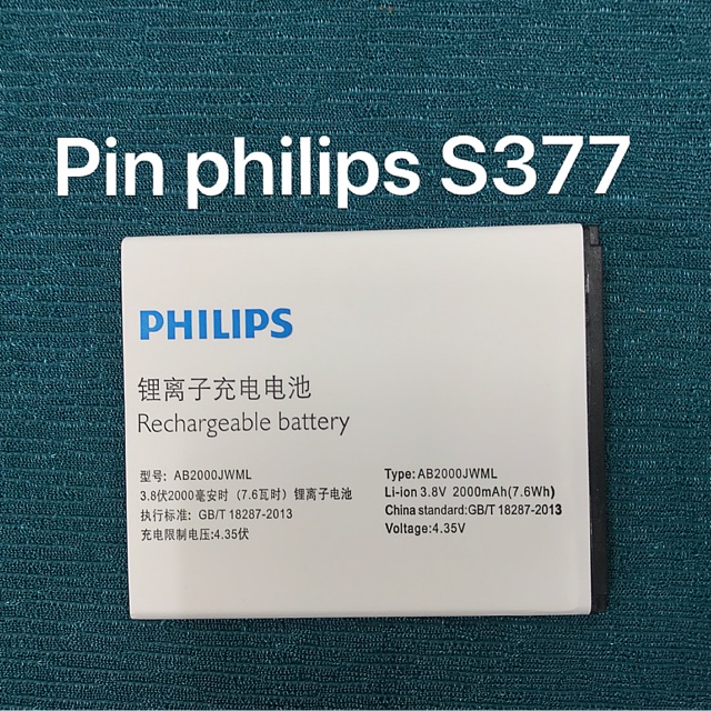 Pin philip S337 - S377 kí hiệu : AB2000JWML
