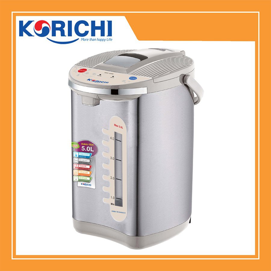 [HÀNG CHÍNH HÃNG] Bình thủy điện KORICHI KRC-5250 công suất 730W dung tích 5.0 lít