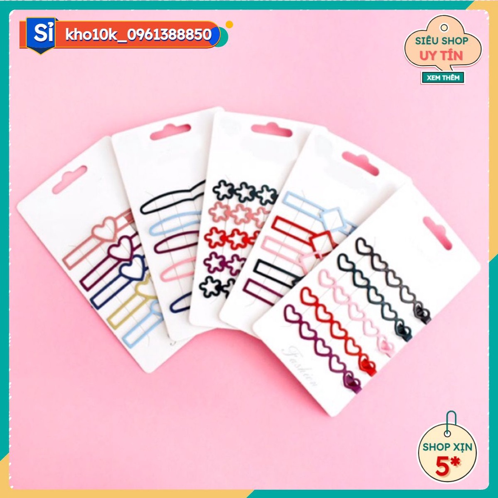 Sỉ 12 vỉ kẹp tóc mái 5 chiếc hình 127k