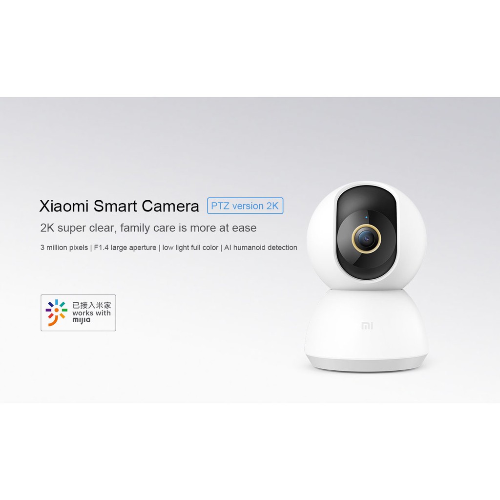 Camera IP CCTV 2K Xiaomi 1296P xoay 360 độ Nhận dạng khuôn mặt AI Bản quốc tế