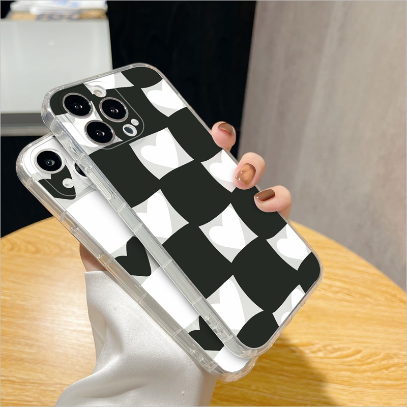 Ốp lưng iphone Ốp điện thoại SUNTAIHO TPU họa tiết trắng đen thích hợp cho iPhone 13 7 8 7+ 8+ X XR XSMAX 11 PRO 12 13 mini PRO PROMAX