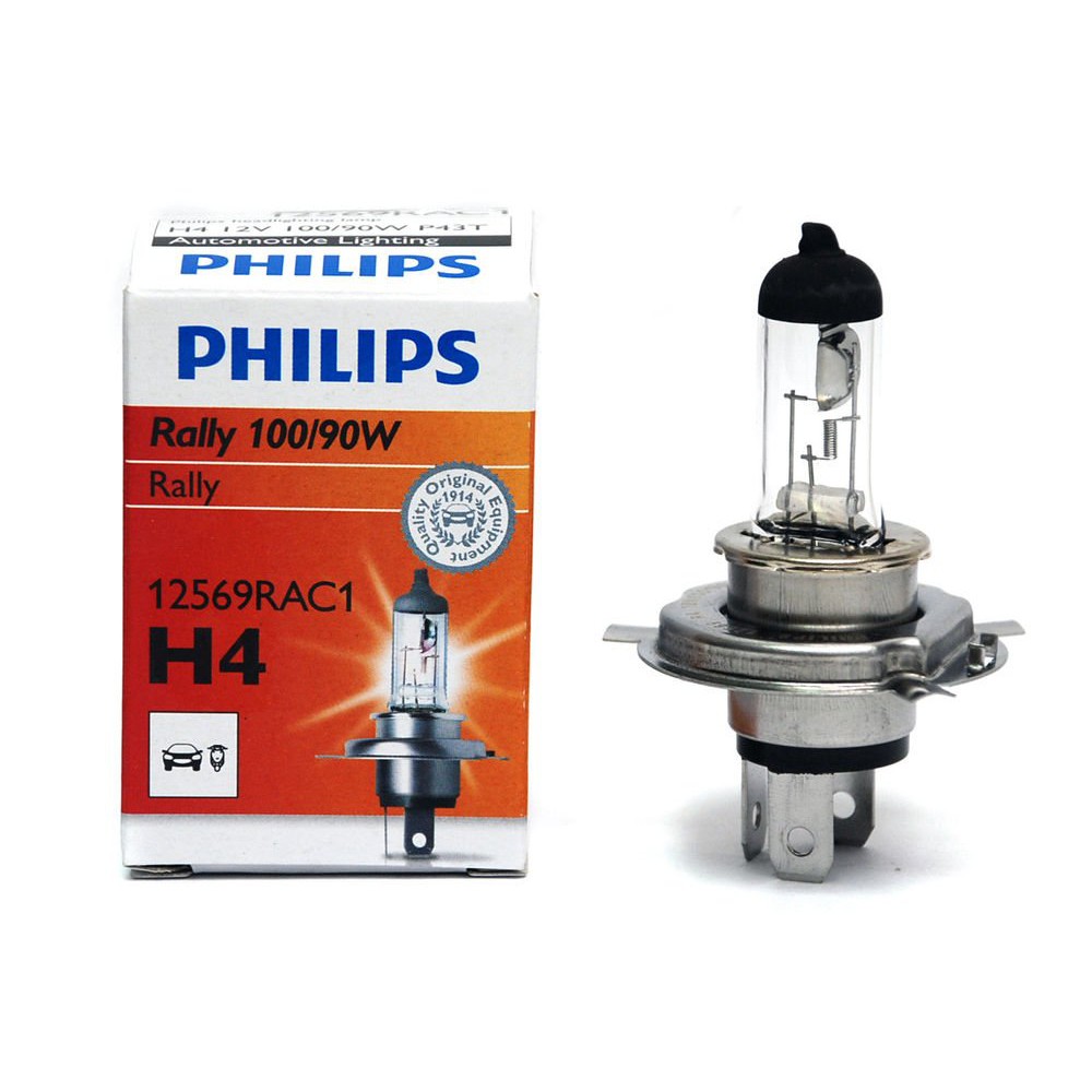 BÓNG ĐÈN Ô TÔ BÓNG ĐÈN XE HƠI PHILIPS CHÂN H4 12569RAC1 12V 100W | PHILIPS RALLY H4 12569 12V