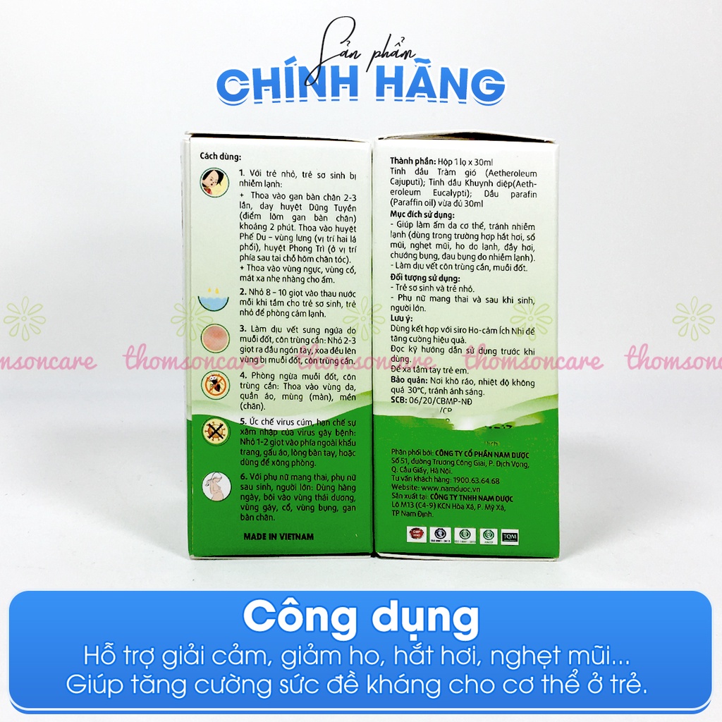 Dầu tràm khuynh diệp Ích Nhi lọ 20ml dùng được cho mẹ bầu và trẻ sơ sinh