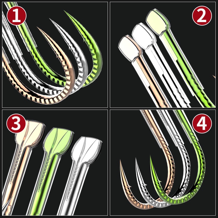 1 Vỉ 14 Lưỡi Câu Cá CJF Vẩy Rồng Có Ngạnh, Săn Hàng Cao Cấp