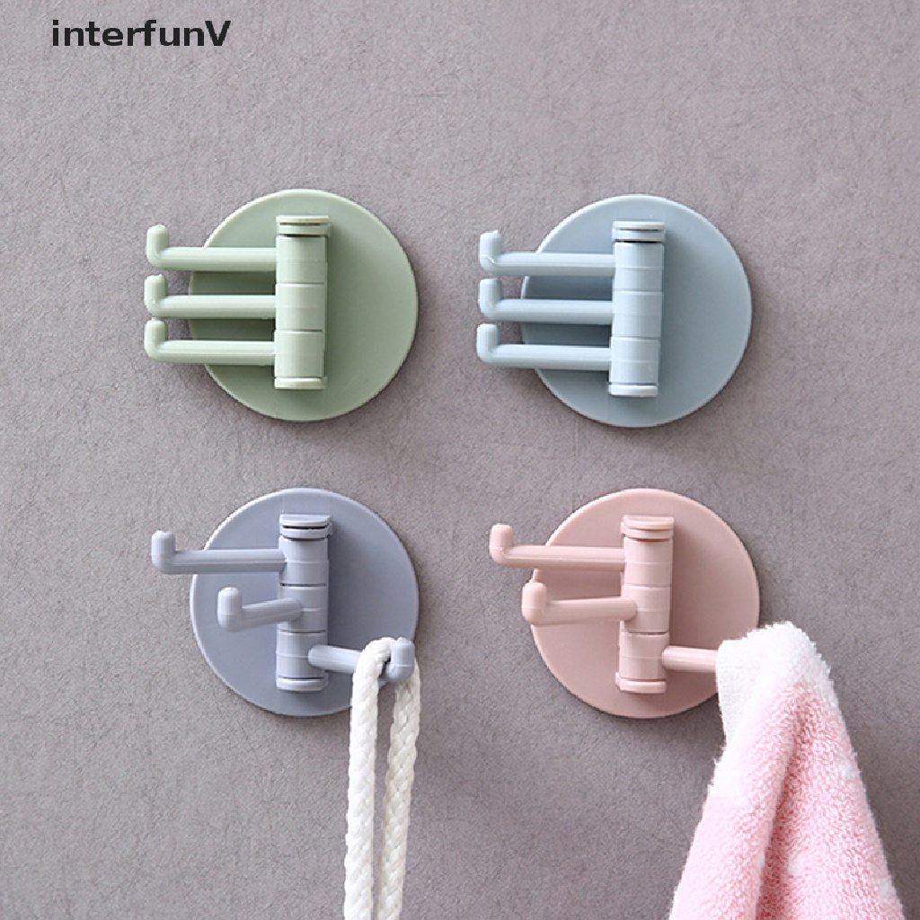 Móc Treo Đồ 3 Nhánh Dạng Xoay Sáng Tạo Gắn Tường Nhà Tắm / Nhà Bếp