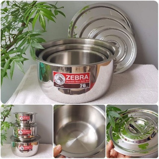 Thố inox zebra indian 1 đáy 26cm - 170026 hàng nhập khẩu thái lan cao cấp