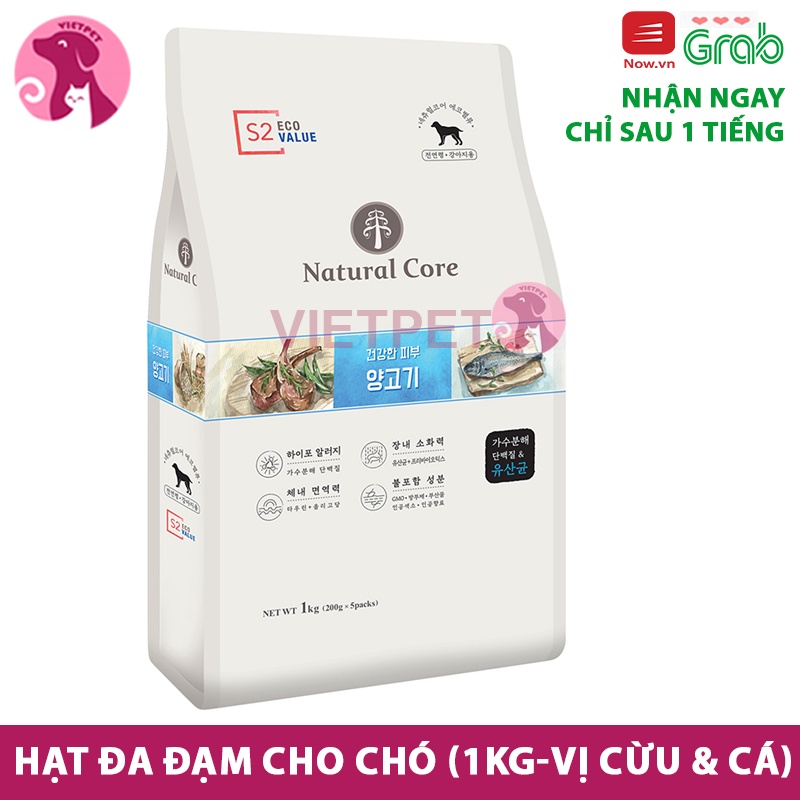 Thức ăn cho chó - Hạt Hữu Cơ Đa Đạm Natural Core Cho Mọi Giống Chó &amp; Lứa Tuổi - NK Hàn Quốc (Full vị)