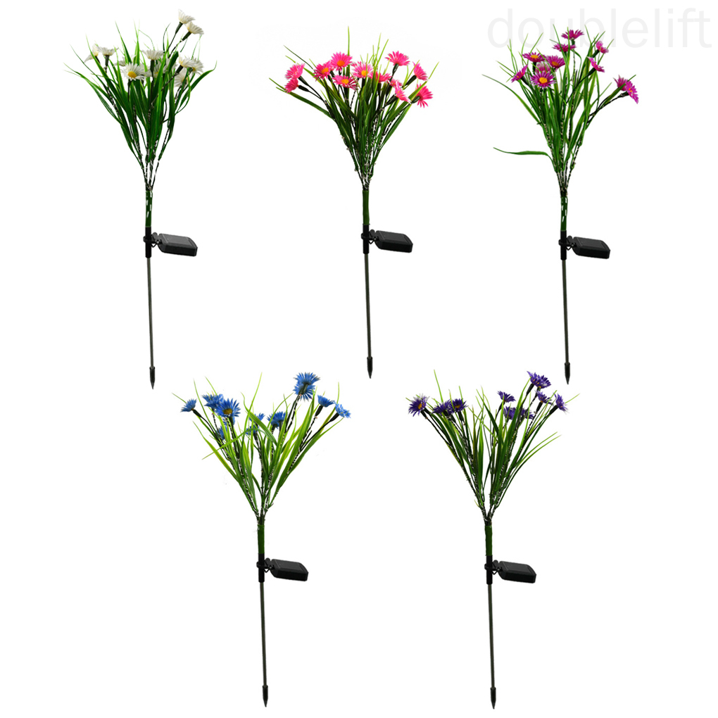 Set 2 Đèn Led Năng Lượng Mặt Trời Hình Hoa Chống Thấm Nước Trang Trí Sân Vườn