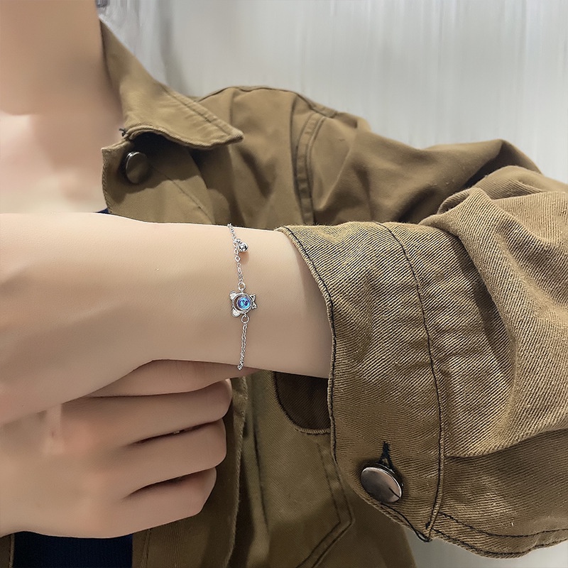Vòng tay nữ thời trang dễ thương mèo Moonstone Hàn Quốc