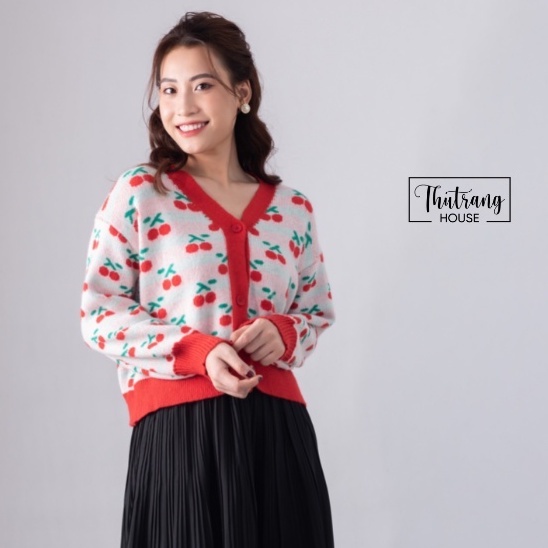 Áo khoác nữ len cardigan cổ tim V Ulzzang Hàn Quốc dài tay chất liệu len dày dặn cao cấp đẹp 504 | BigBuy360 - bigbuy360.vn